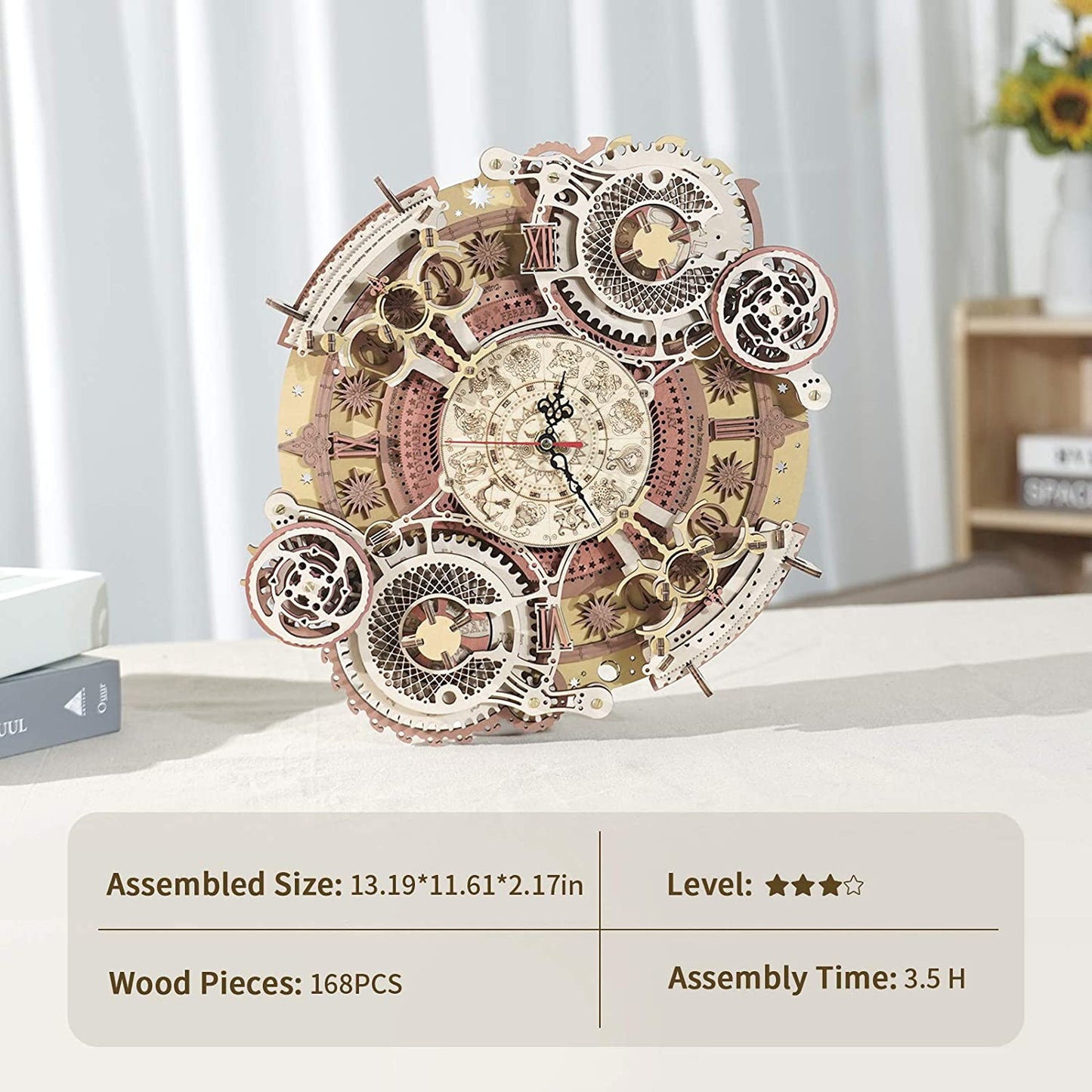 3D Holz Puzzle Zodiac Wanduhr