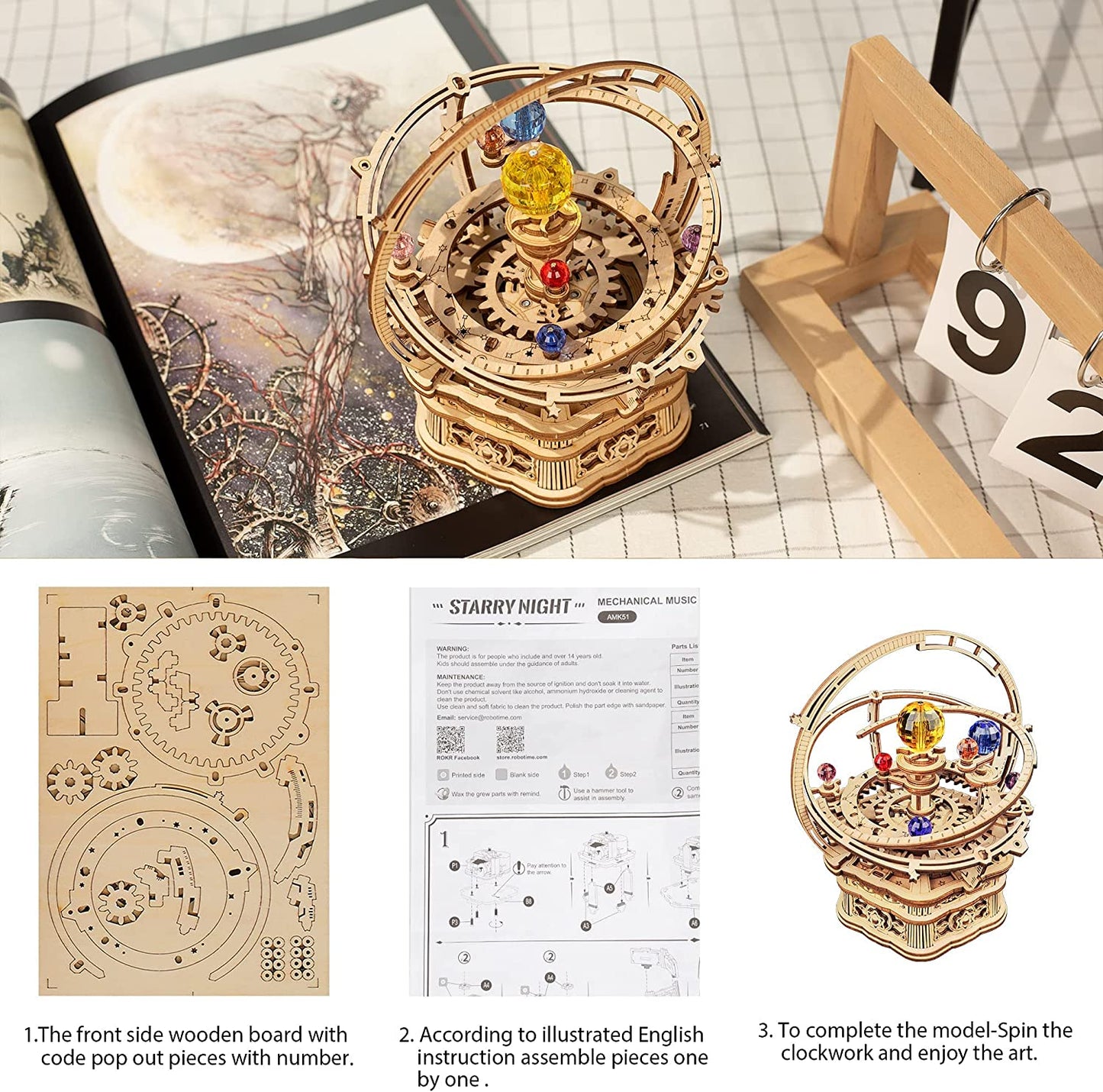 3D Holz Puzzle Rotierende Sternennacht
