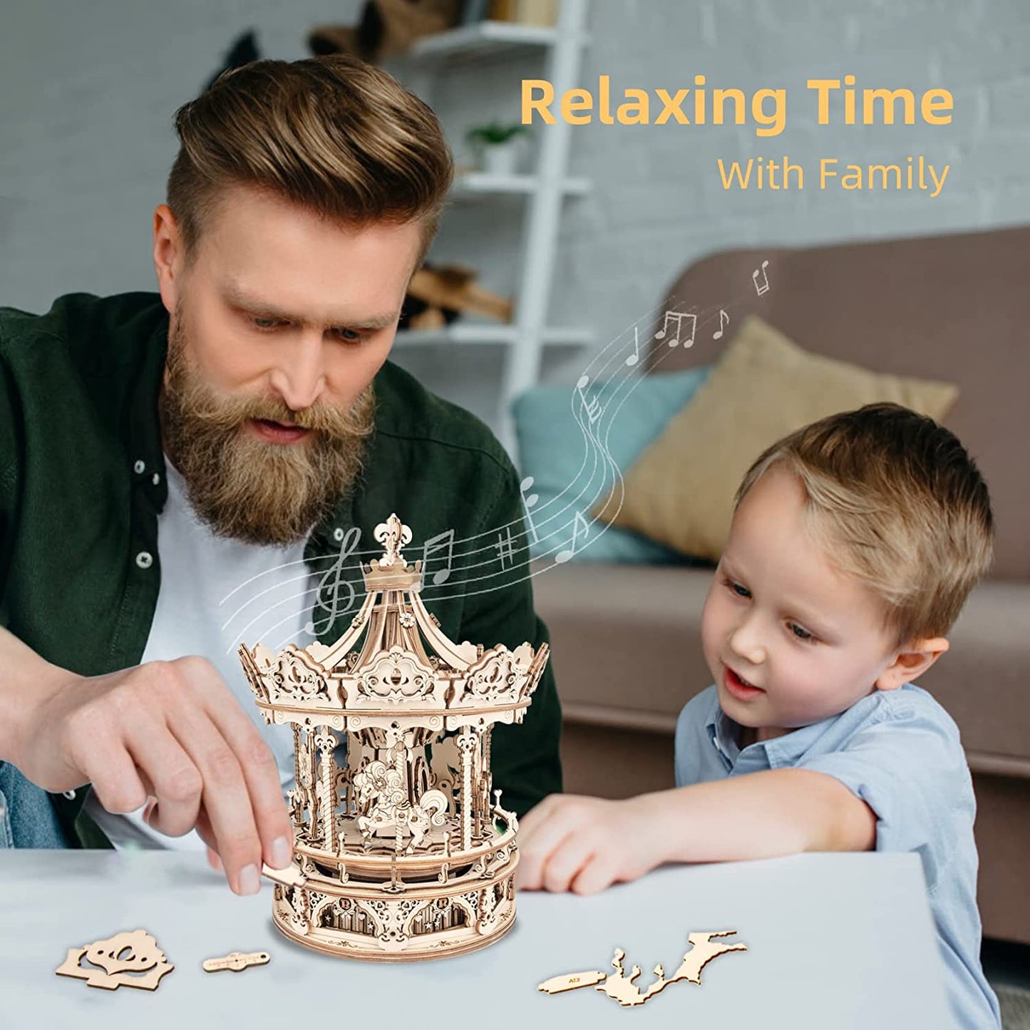 3D Holz Puzzles Karussell