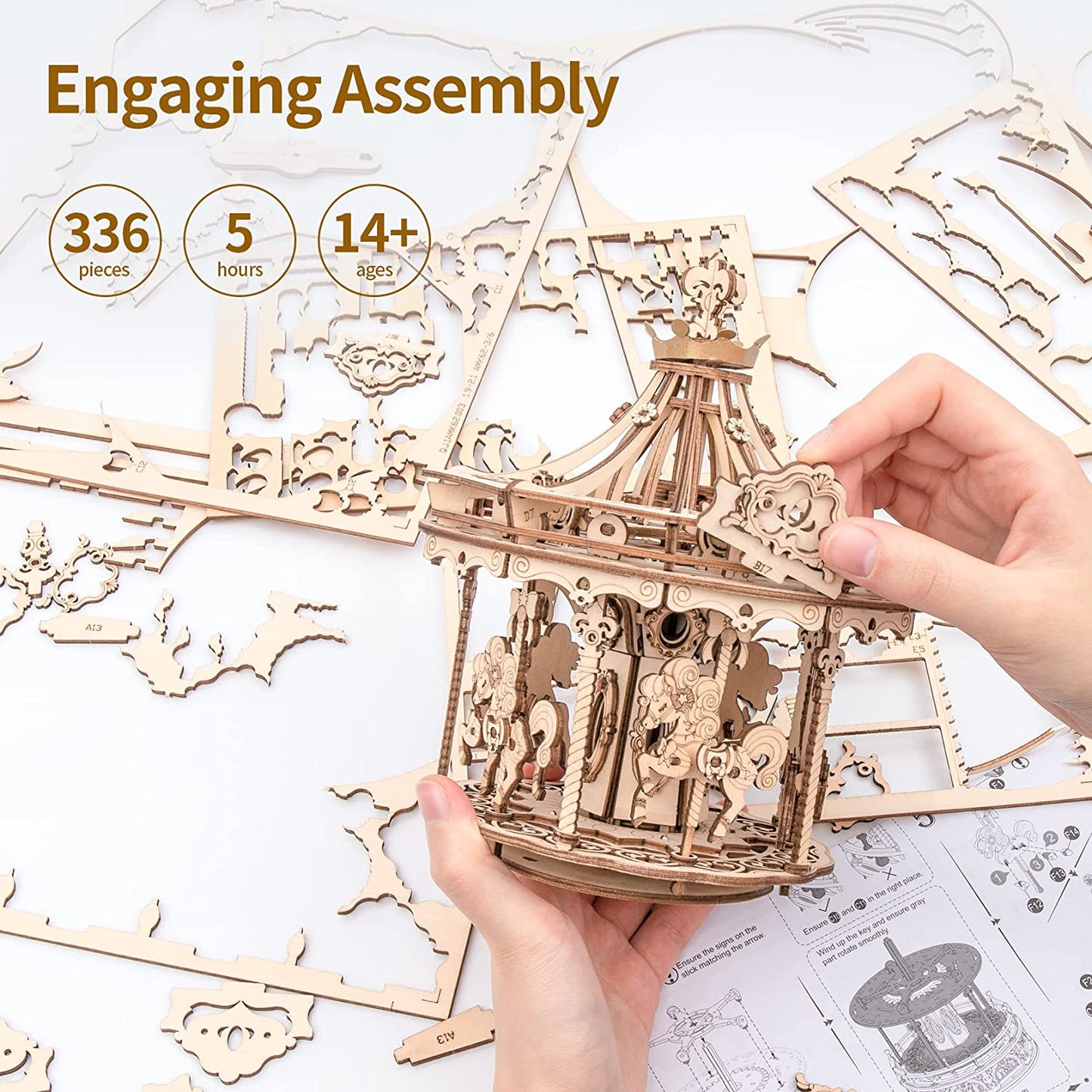 3D Holz Puzzles Karussell