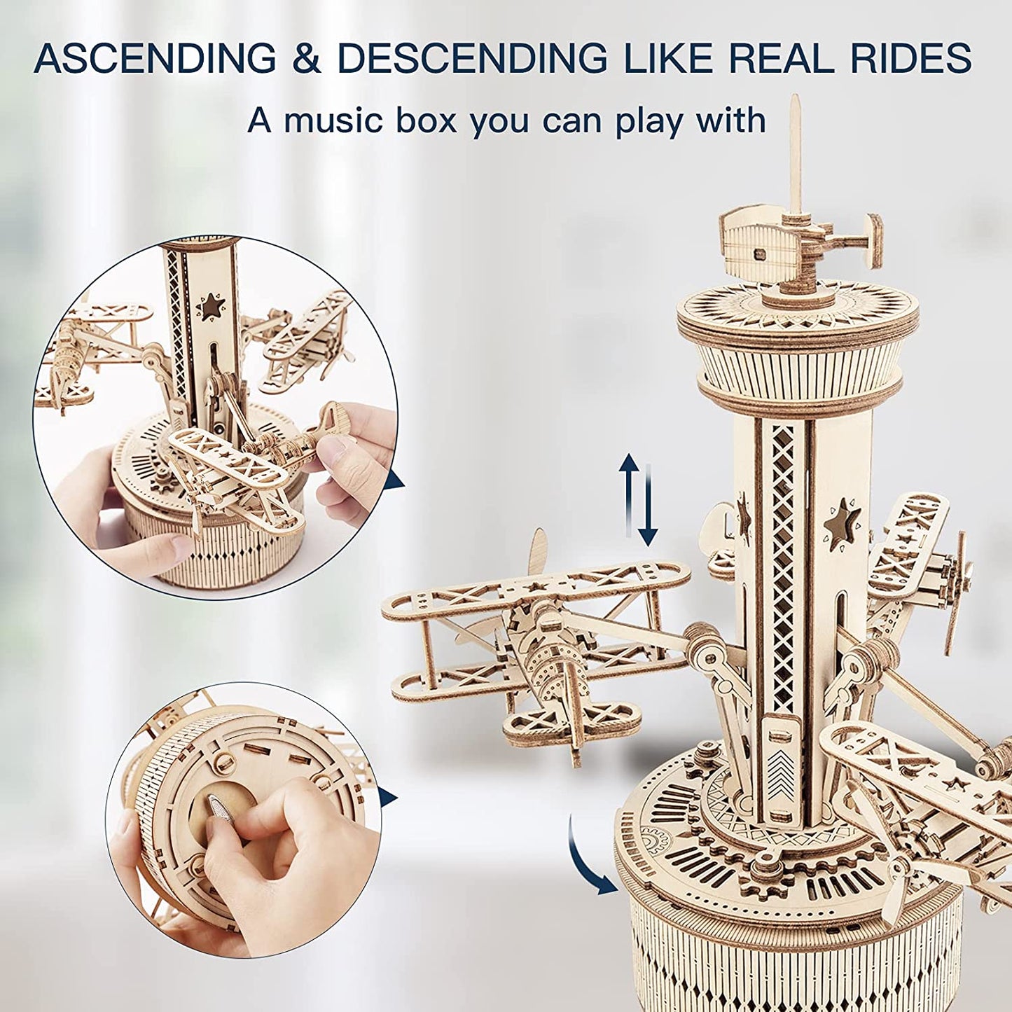 3D Holzpuzzle Flugzeug Karussell