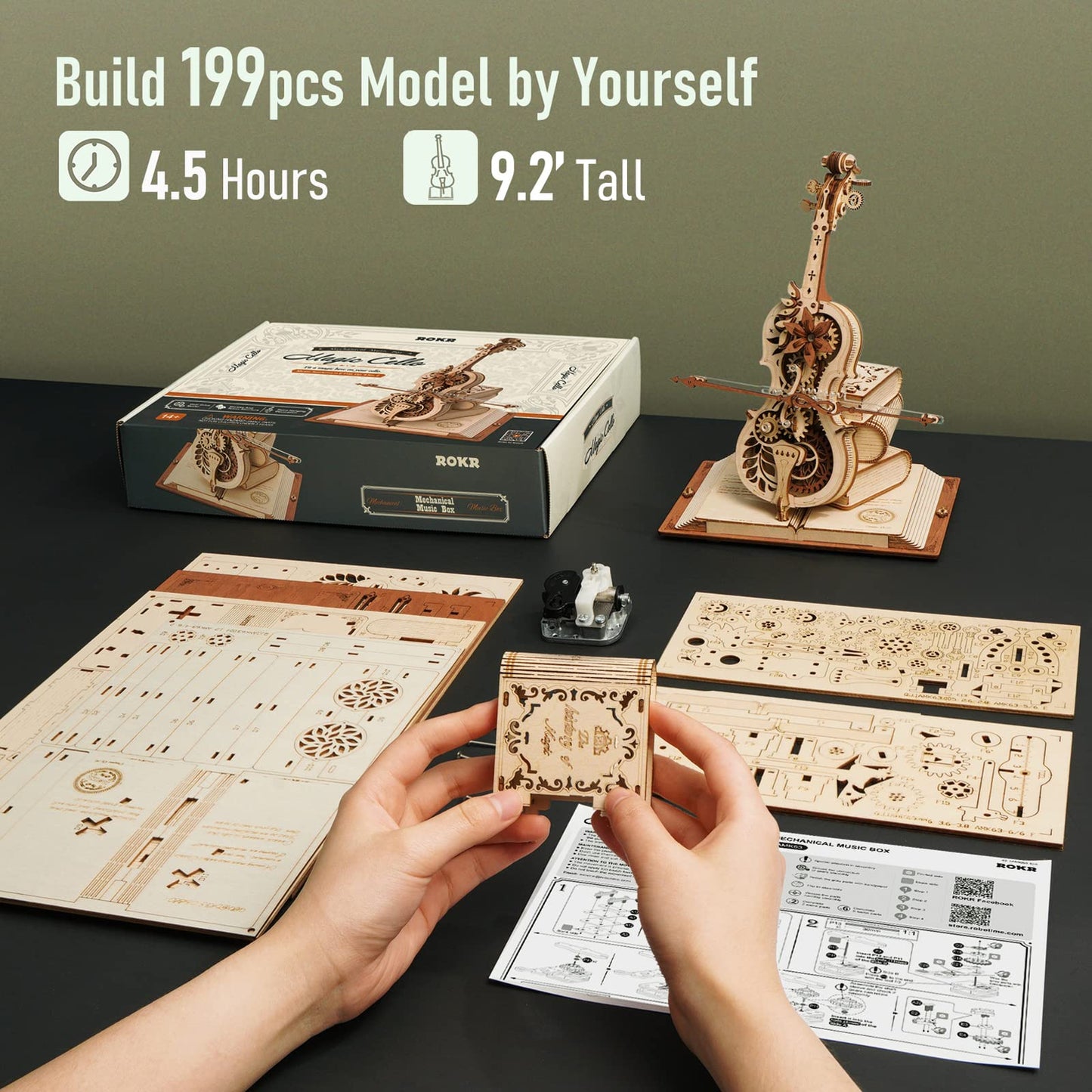3D Holz Puzzle Violinen Spieluhr