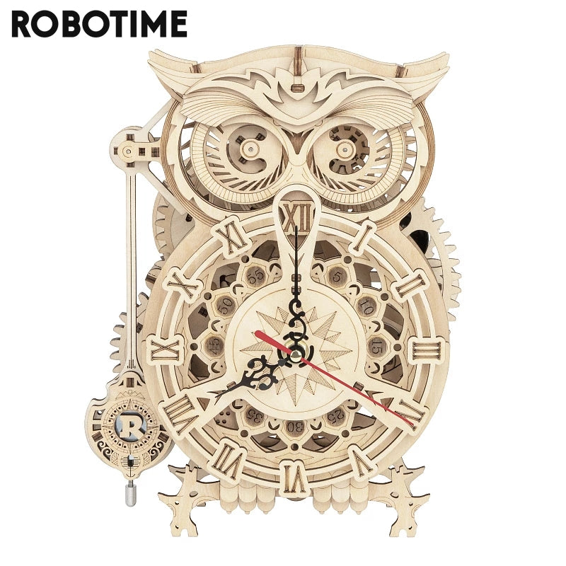 3D Eule Spielzeug Holz Uhr