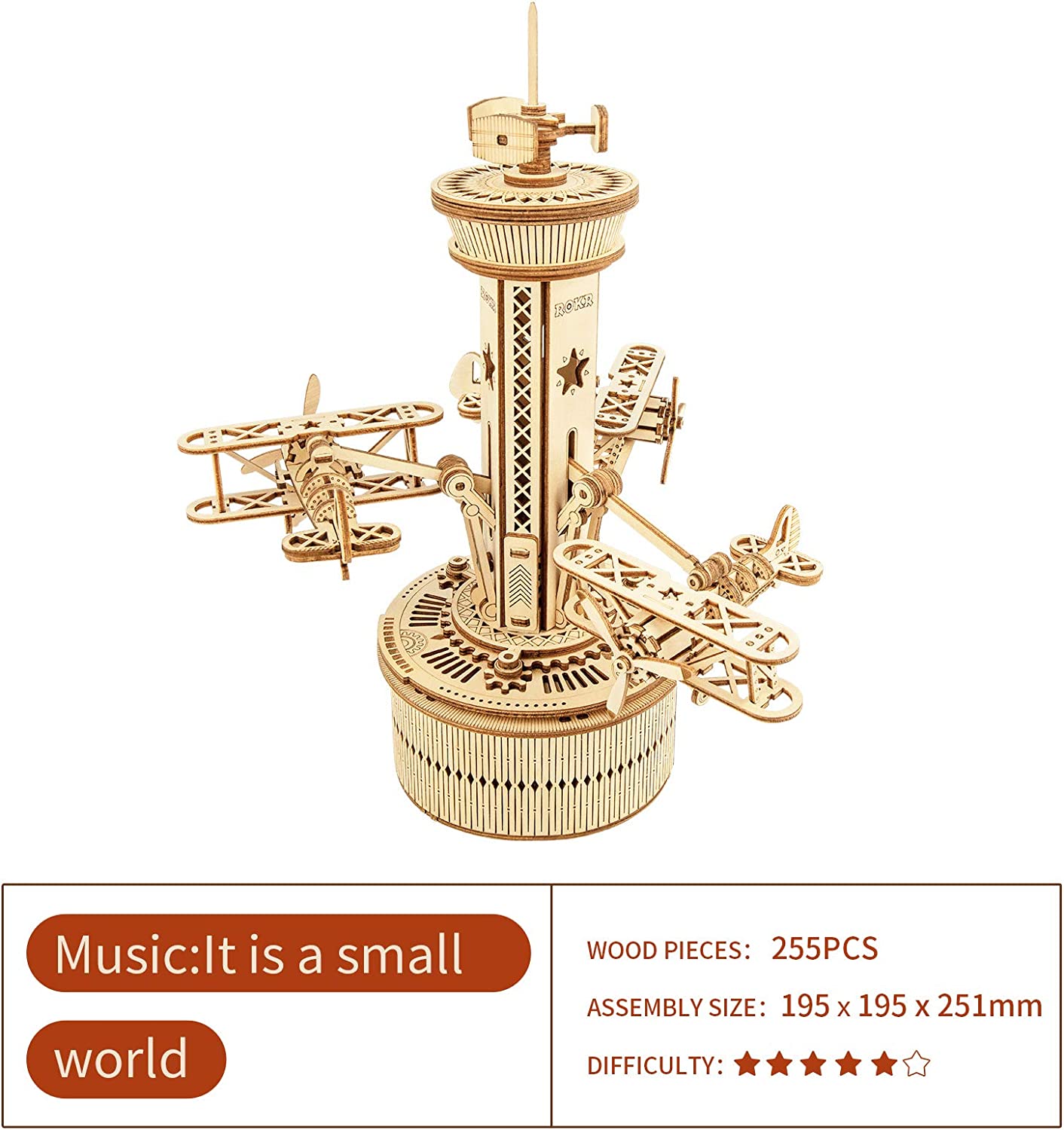 3D Holzpuzzle Flugzeug Karussell