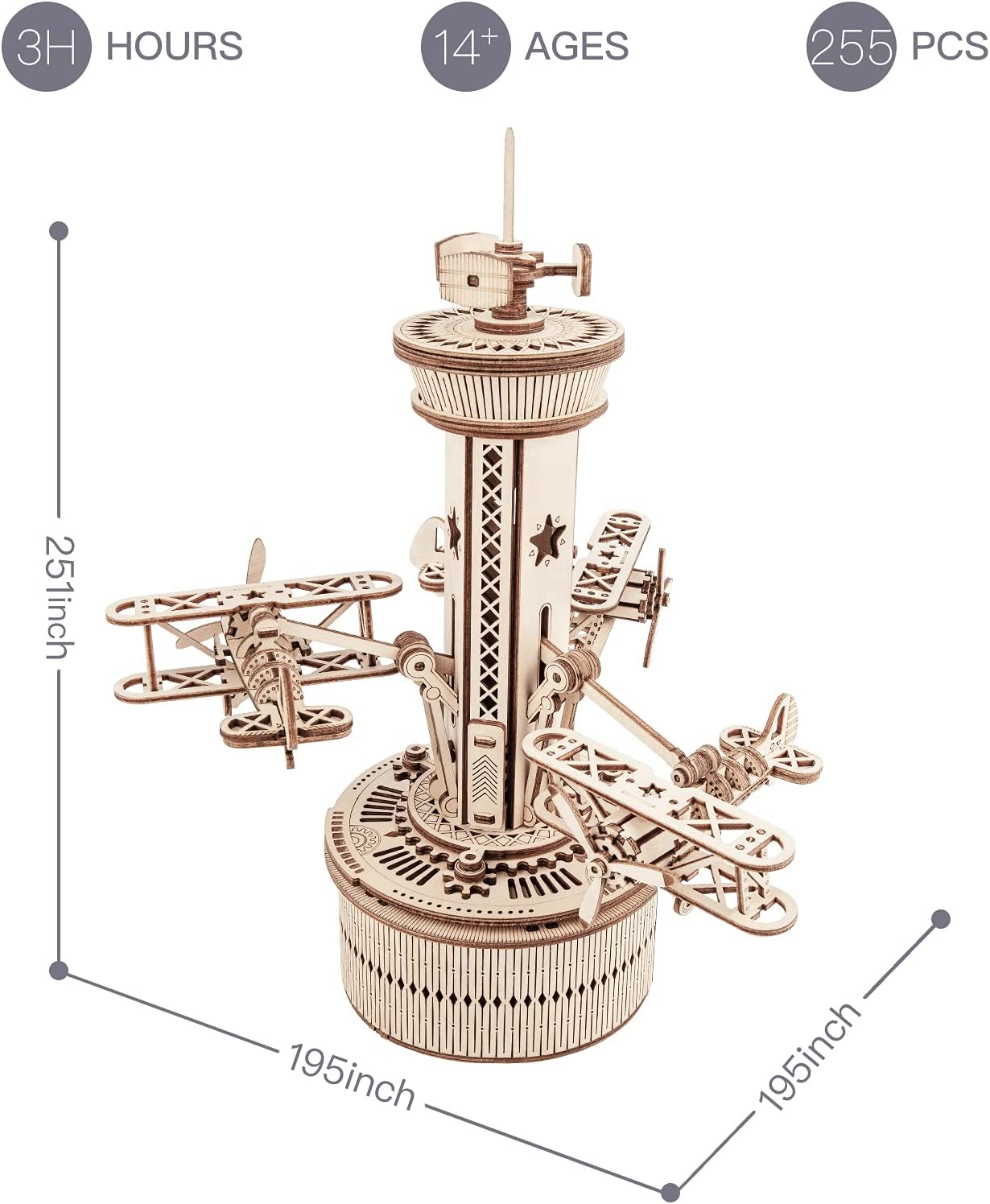 3D Holzpuzzle Flugzeug Karussell