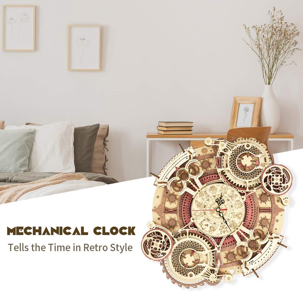3D Holz Puzzle Zodiac Wanduhr