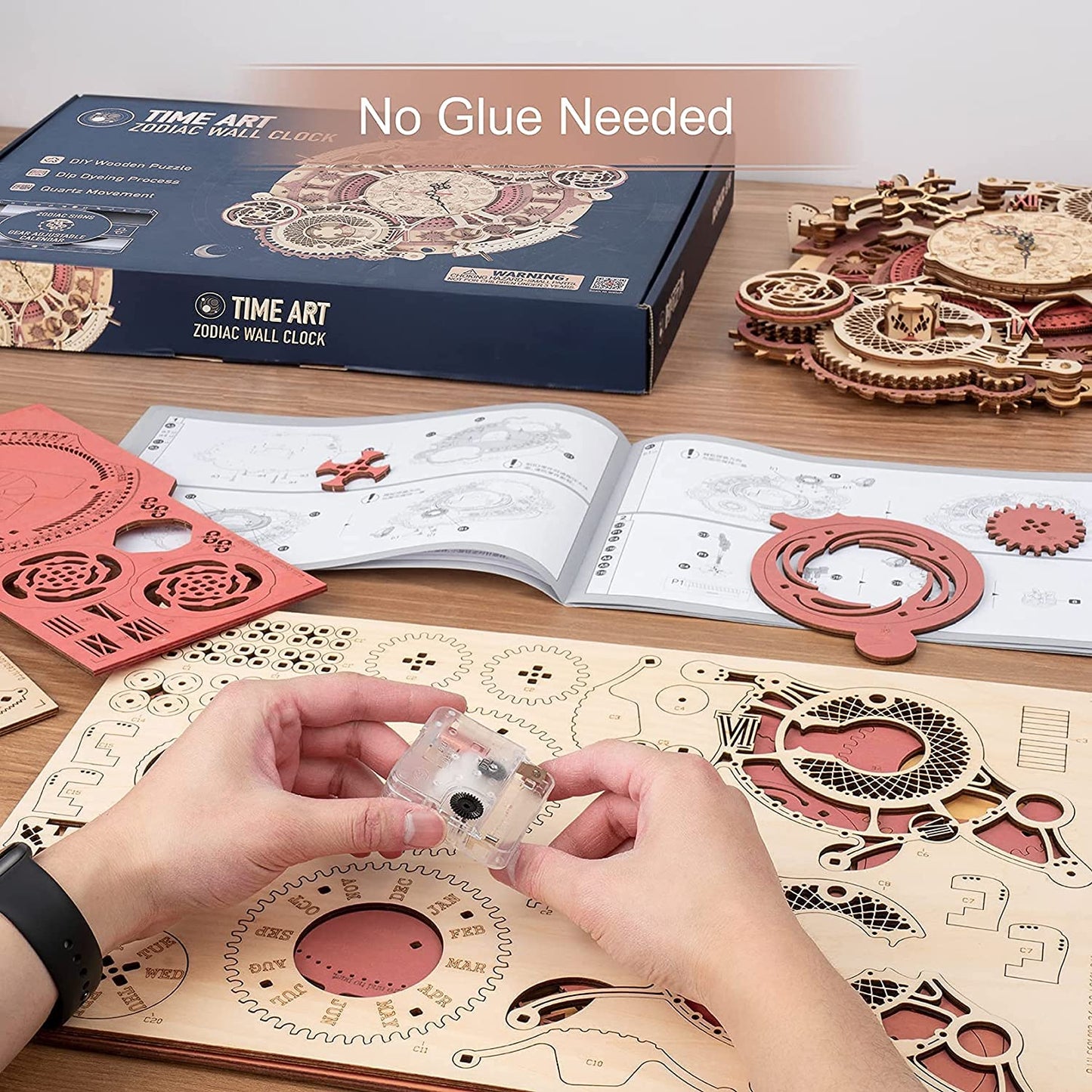 3D Holz Puzzle Zodiac Wanduhr