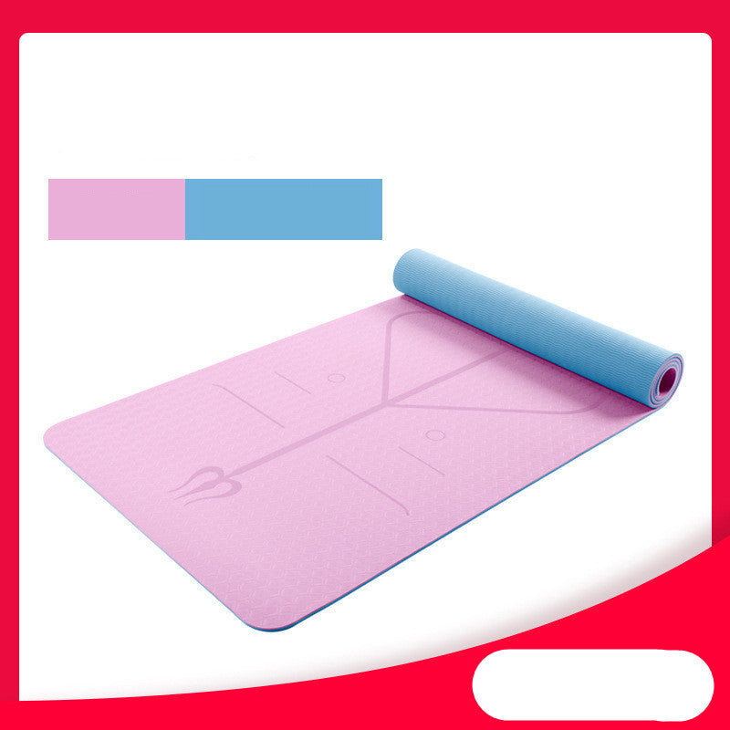 Yoga Matte Zwei-Farbe 6Mm Haltung Linie Yoga Matte Fitness Matte