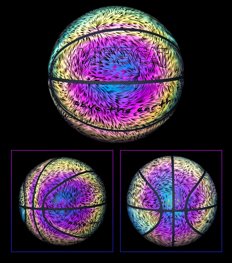 Glühende Leuchtende Leuchtstoff Basketball Nacht Spiel Basketball
