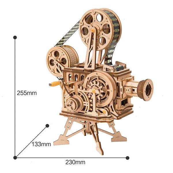 3D Holz Puzzle Hand Kurbel Projektor