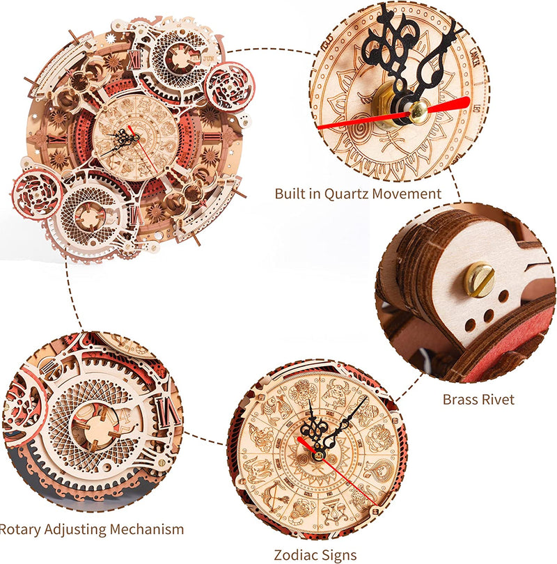 3D Holz Puzzle Zodiac Wanduhr    