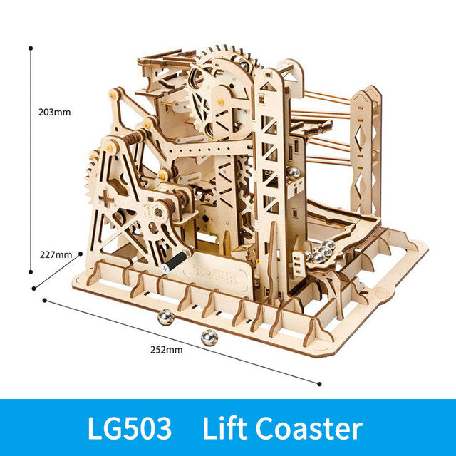 3D Holz Puzzle Kugelbahn