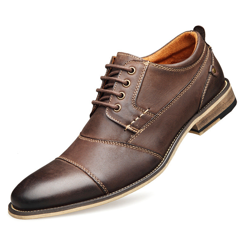 Leder lace-up casual schuhe