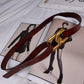 Versatile black leather belt
