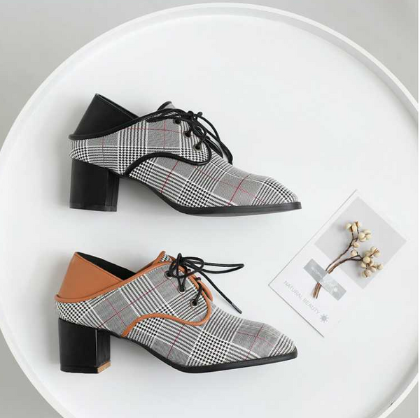 laced cloth British wind wild women shoes