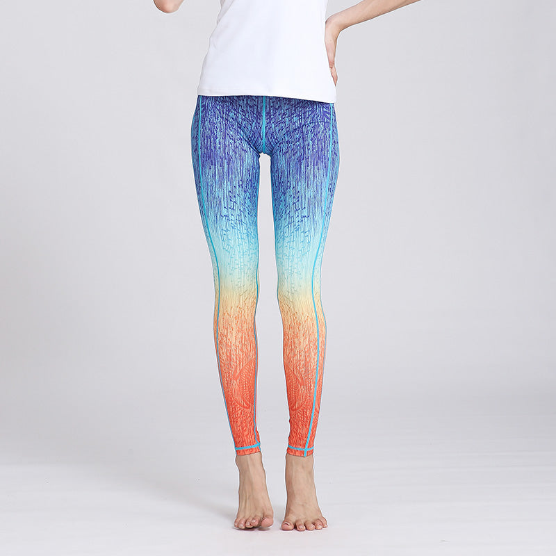 Colorful cropped yoga pants