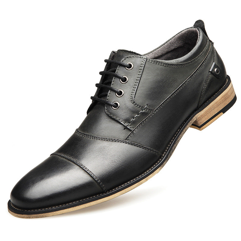 Leder lace-up casual schuhe