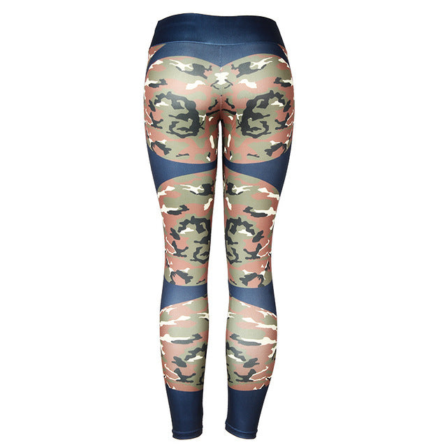 Drucken patchwork yoga leggings