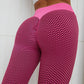 Damen Jacquard Waben Fitness Hosen Pfirsich