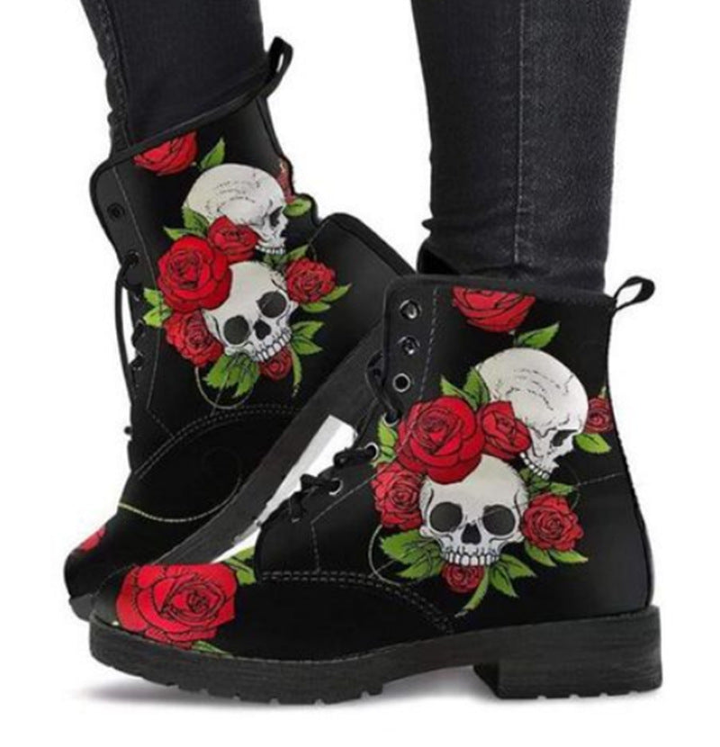 Gedruckt high-top stiefel frauen