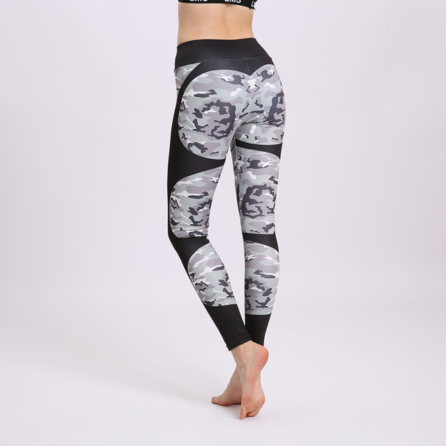 Drucken patchwork yoga leggings