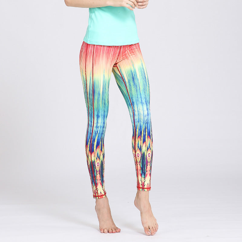 Colorful cropped yoga pants