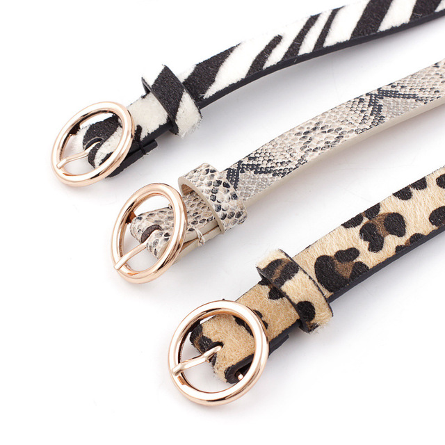 Fashion round button leopard zebra SNAKE BELT