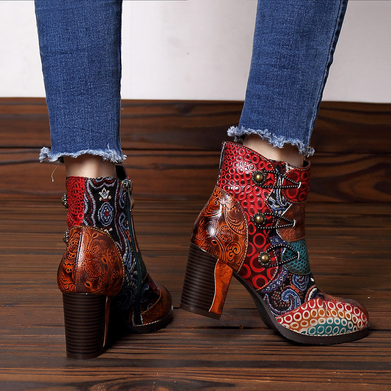 Vintage boots with chunky heels