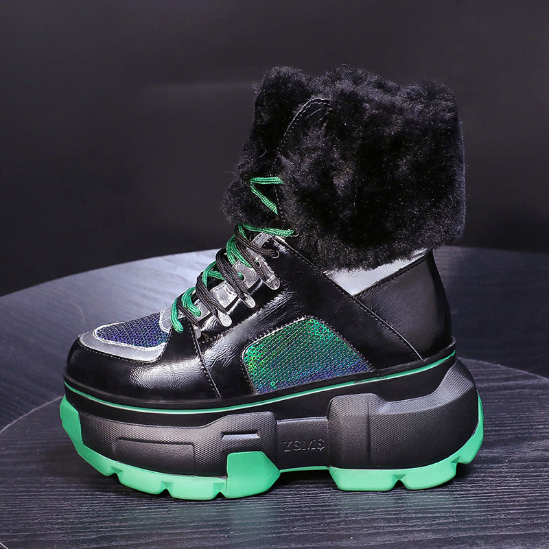 Women's Platform And Velvet Snow Boots