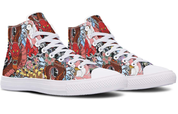 Printed Couple High-top Canvas Shoes