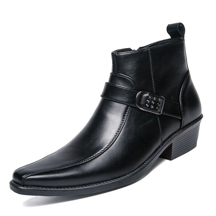 Men's pointed leather shoes