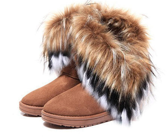 winter pelz einem baumwolle stiefel nachahmung fuchs pelz kaninchen fe