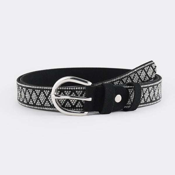 PU Leather Rhinestone Belt