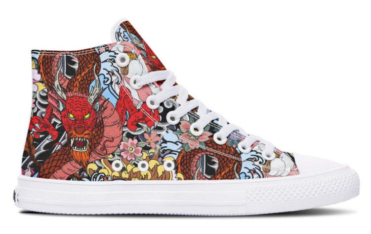 Printed Couple High-top Canvas Shoes