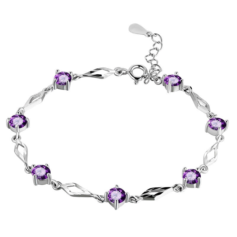 Frauen Sterling Silber Kristall Armband