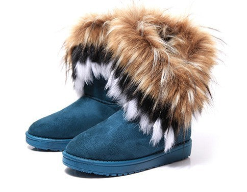 winter pelz einem baumwolle stiefel nachahmung fuchs pelz kaninchen fe