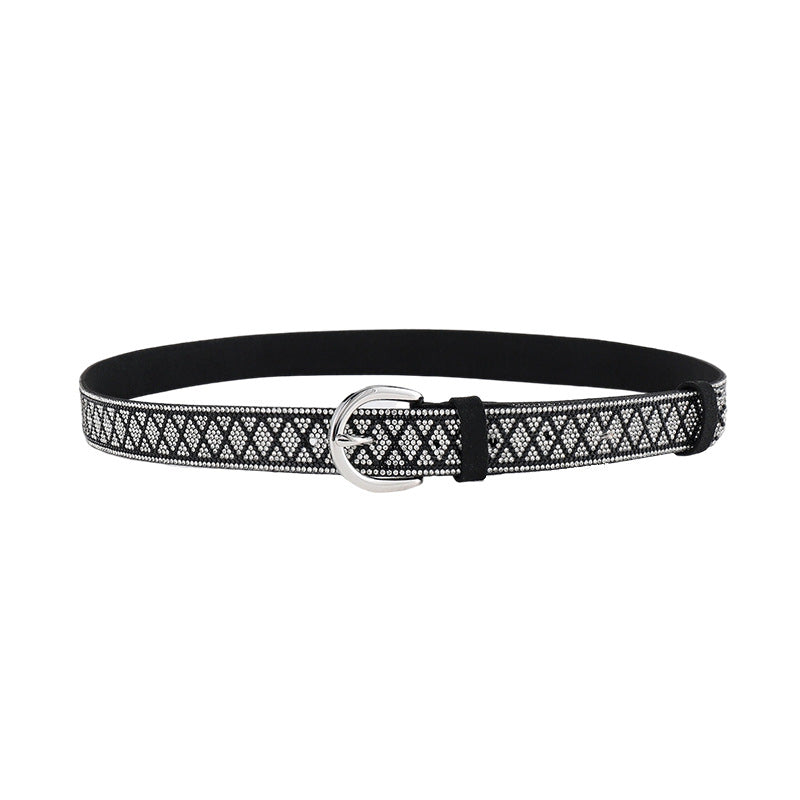 PU Leather Rhinestone Belt