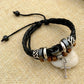 Kreuz stud geflochtene leder armband