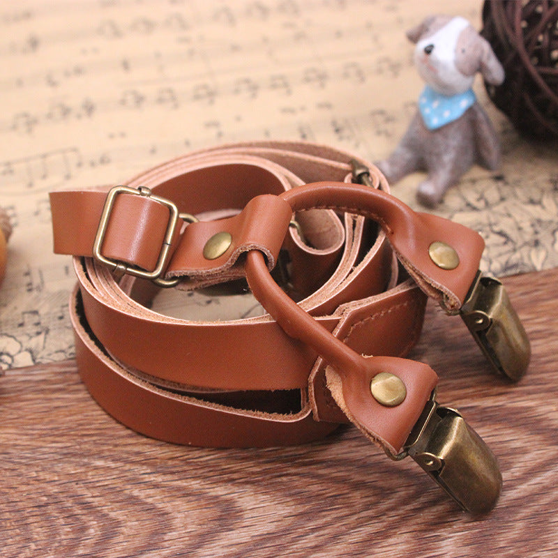 Unisex mikrofaser leder strap hosenträger