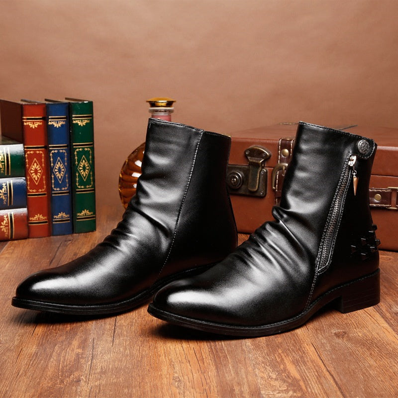 Shoes Warm Pointed Toe Leather Men'