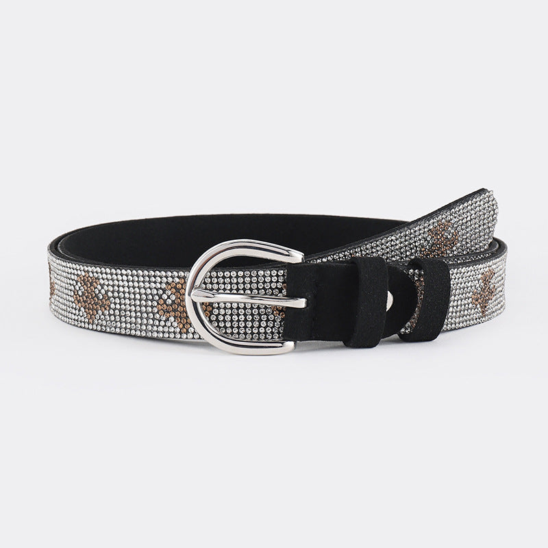 PU Leather Rhinestone Belt