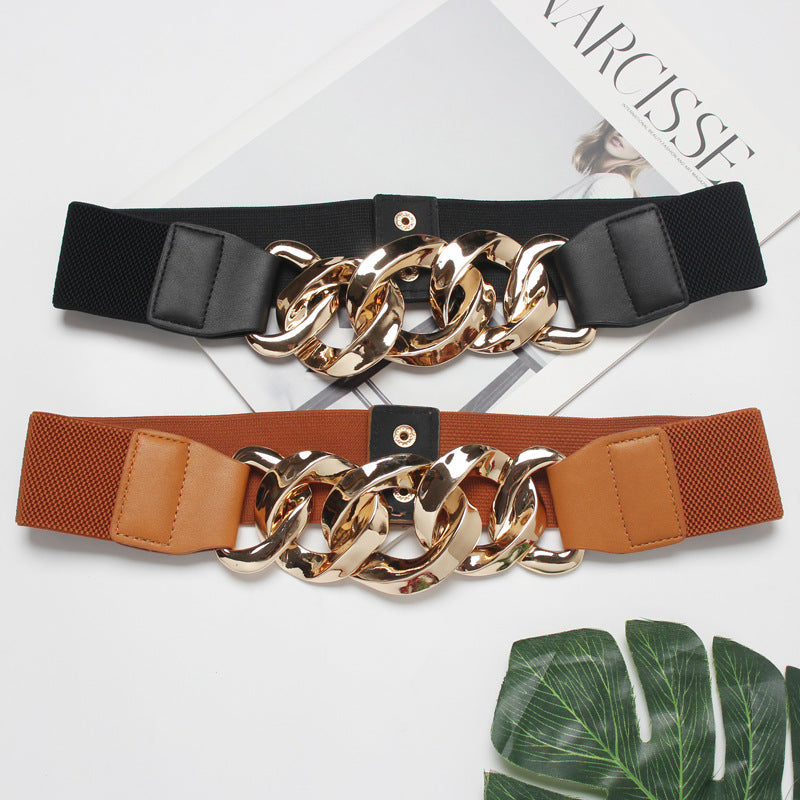 Black Simple Versatile Korean Style Belt Women'