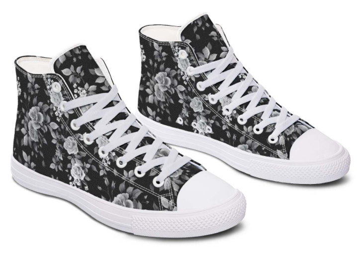 Printed Couple High-top Canvas Shoes