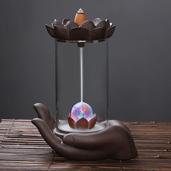 Backflow ceramic incense burner