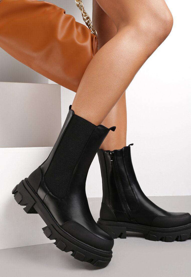 Smoke Tube Boots Stitching Thin Thin Boots Women'