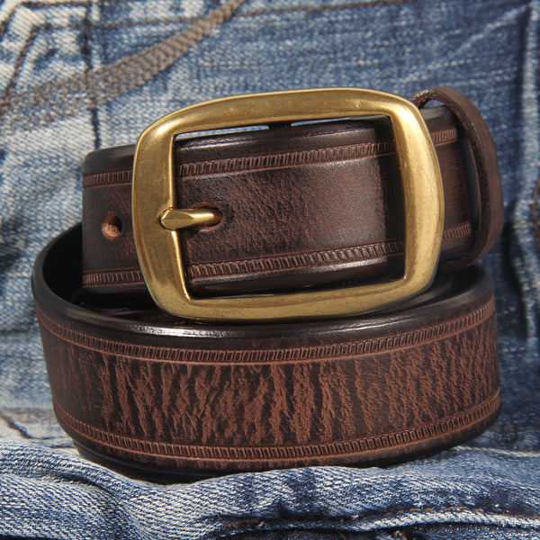 Vintage Cowhide Pin Buckle Leather Men'