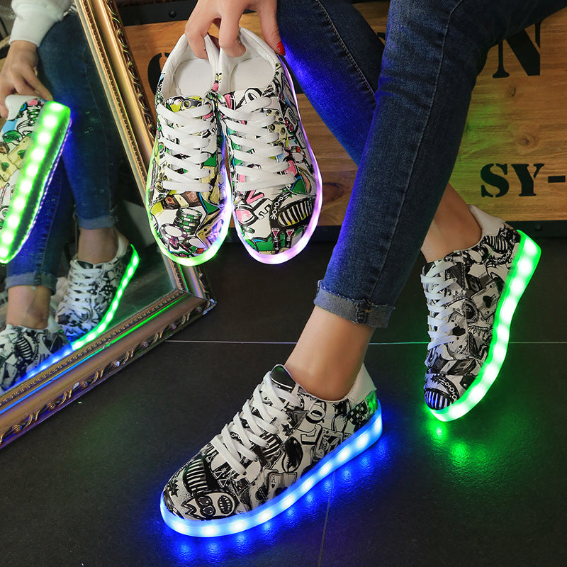 Autumn Colorful Luminous Shoes Flashing Light