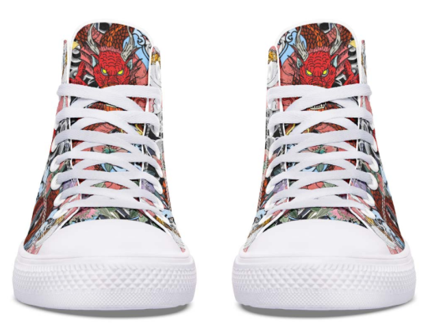 Printed Couple High-top Canvas Shoes