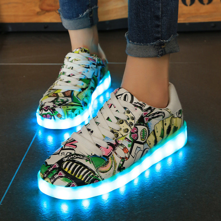 Autumn Colorful Luminous Shoes Flashing Light