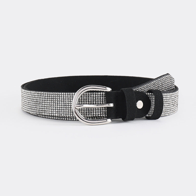 PU Leather Rhinestone Belt